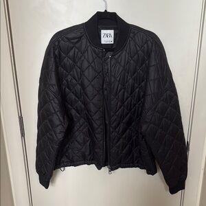 Zara Women's Black Quilted Jacket